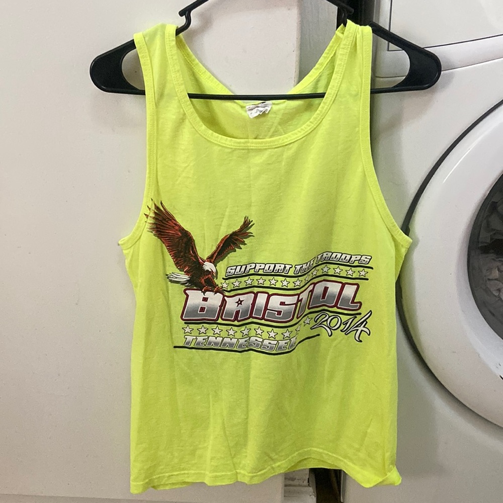Not For Sale 2014 Bristol Tennessee NASCAR Support Our Troops Tank Top Small